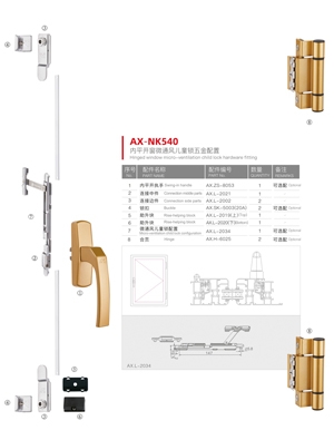 歐標C槽內(nèi)平開窗微通風(fēng)兒童鎖系列