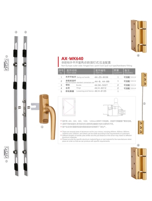 Non-European-standard swing-out window two-point lock series(pull out type)